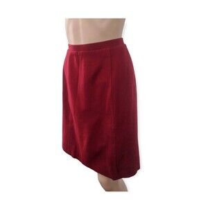 60s Dark Red Skirt 24 Waist XS Vintage Brentshire